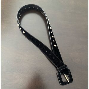 Zara Black Suede Faux Pearl Belt